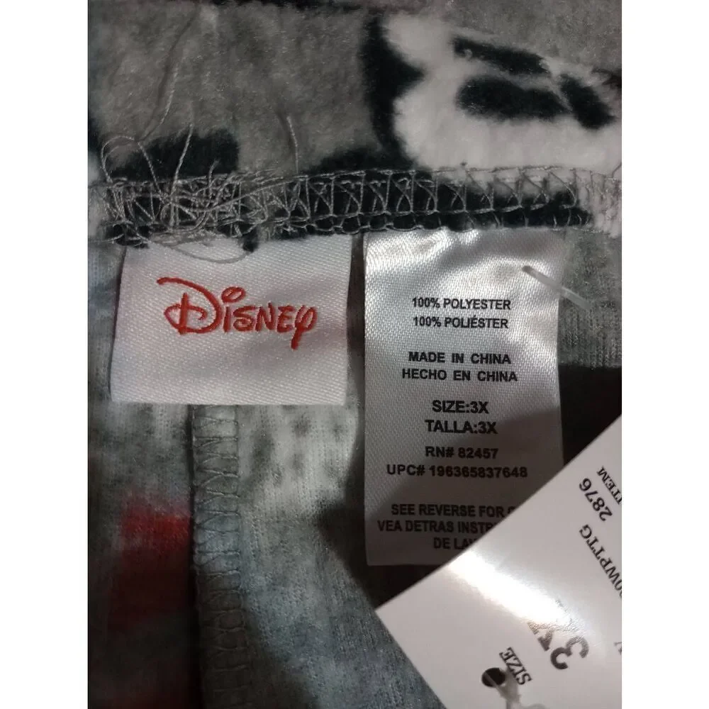 Disney Pants Ladies 3x Lounge‎ Mickey Mouse Gray Fuzzy - Picture 5 of 6